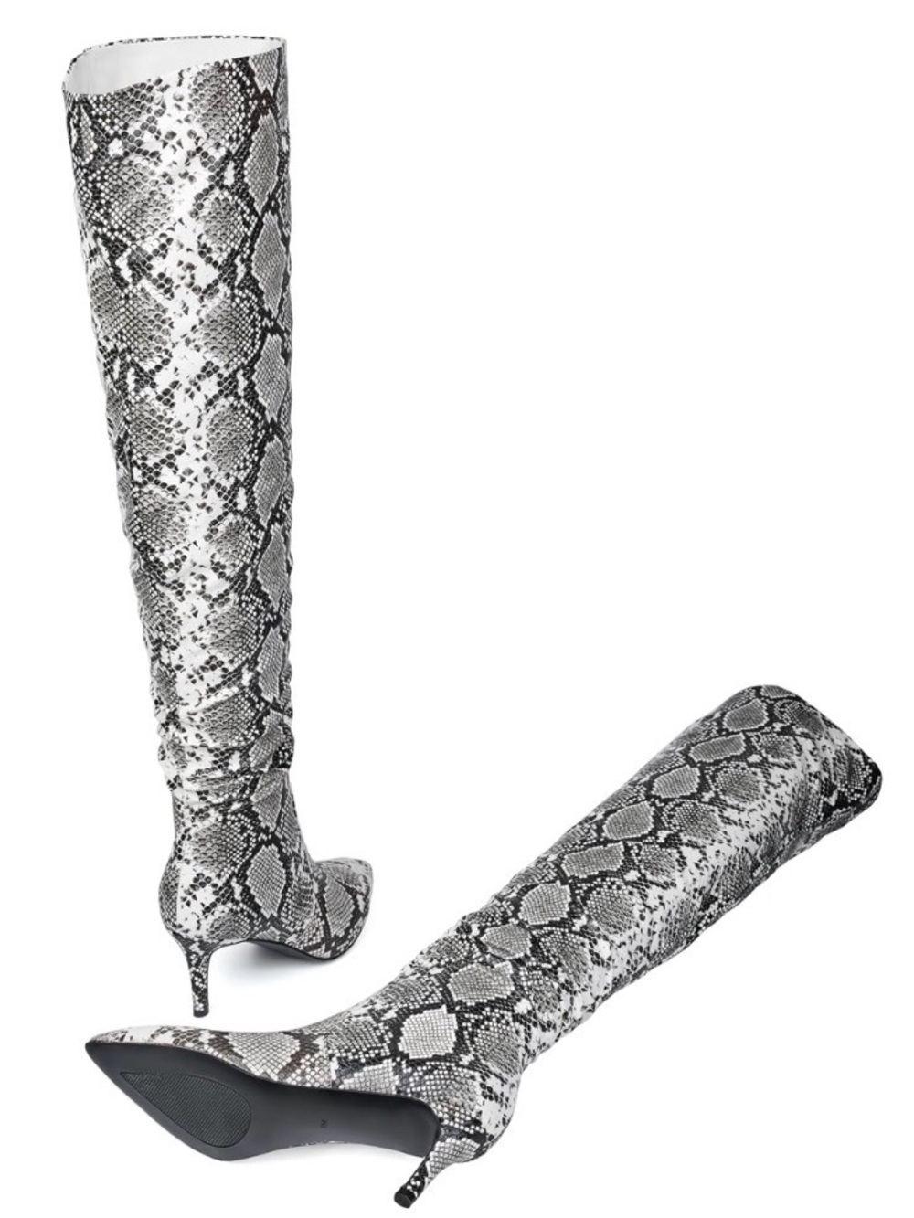 Faux Snakeskin Over the Knee Boots - Picture 4 of 5